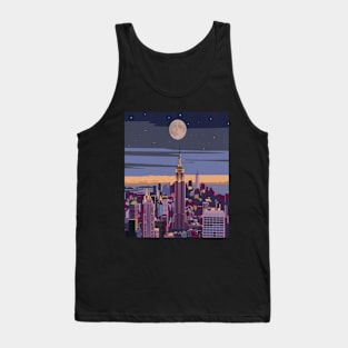 New York City That Never Sleeps - Moon and City Tank Top